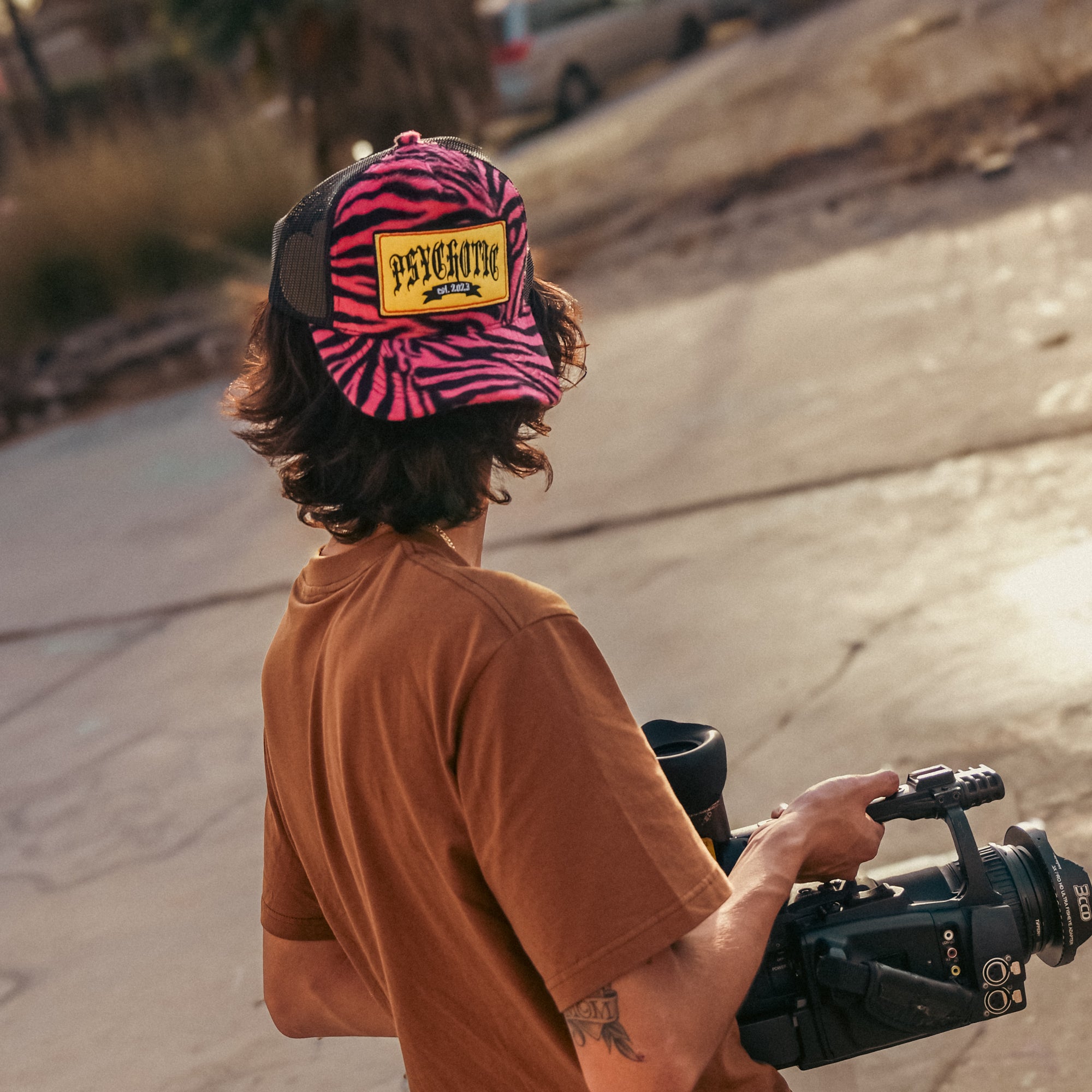Zebra Hat-Hot pink
