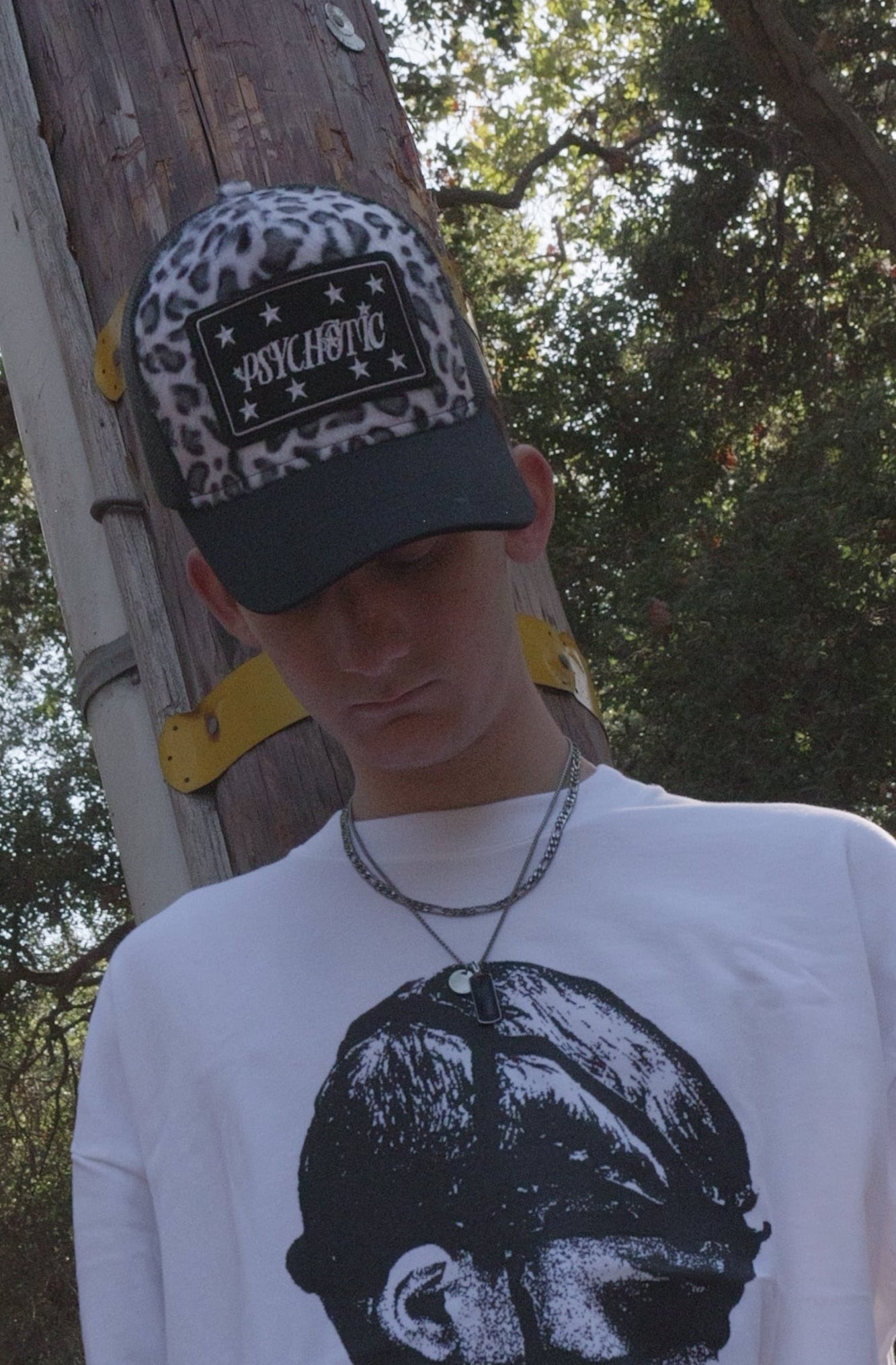 Leopard Hat - White